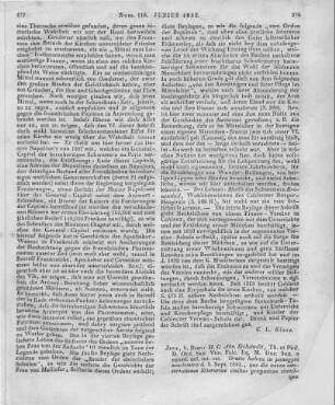 Eichstaedt, H. C. A.: Oratio Habita In Panegyri Academica Die III Septembris A. MDCCCXXXI Qvo Die Novae Concertationes Litterariae Civibvs Propositae. Jena: Bran 1831