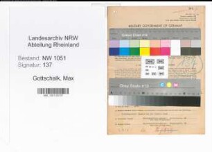 Entnazifizierung Max Gottschalk , geb. 31.05.1902 (Kaufmann)