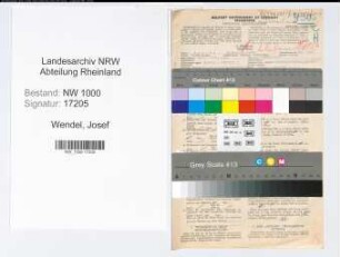 Entnazifizierung Josef Wendel, geb. 22.04.1900 (Amtsgerichtsrat)