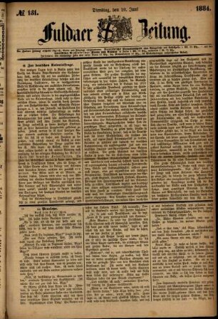 Ausgabe vom Dienstag, den 10. Juni 1884.