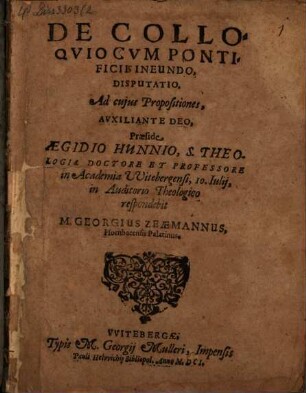 De colloquio cum Pontificiis ineundo disp.