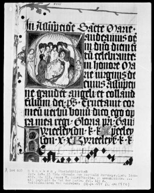 Fünfbändiges Missale von Berthold Furtmeyr — Dritter Band — Initiale G (audeamus) mit dem Marientod, Folio 119recto