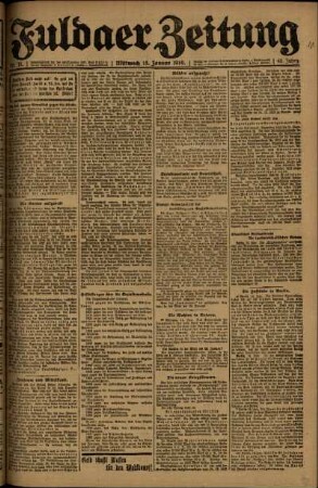 Ausgabe vom Mittwoch, den 15. Januar 1919.
