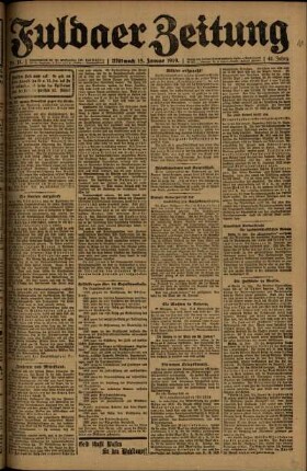 Ausgabe vom Mittwoch, den 15. Januar 1919.