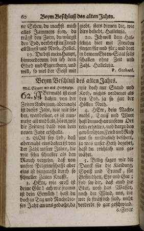 4. Beym Beschluß des alten Jahrs. - 8. Auf das Fest Maria Verkündigung.