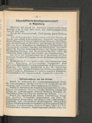 Errichtet auf Grund des deutschen Unfallversicherungs-gesetzes vom 6. Juli 1884, [...]