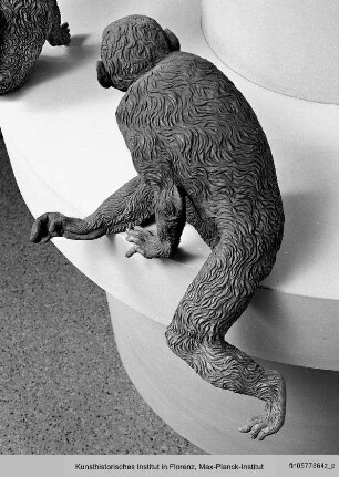 Affe mit aufgestützten Pfoten - Fontana delle Scimmie