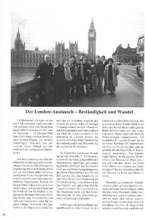 Der London-Austausch - Beständigkeit und Wandel