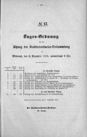 Tages-Ordnung, 06. Dezember 1916