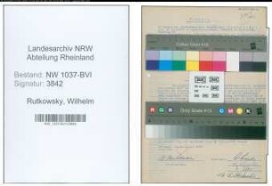 Entnazifizierung Wilhelm Rutkowsky , geb. 19.08.1896 (Baumeister)