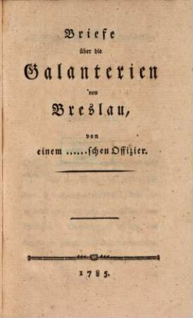Briefe über die Galanterien von Breslau
