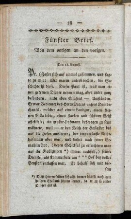 Fünfter Brief. Von dem vorigen an den vorigen