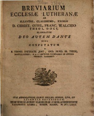Breviarium ecclesiae Lutheranae