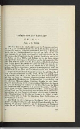 Waffenstillstand und Rückmarsch