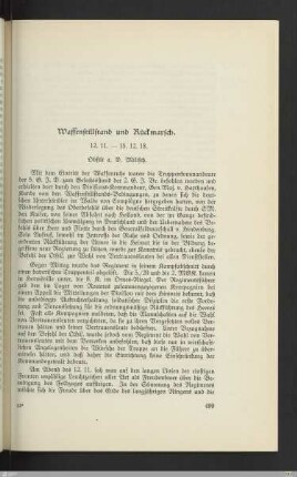 Waffenstillstand und Rückmarsch
