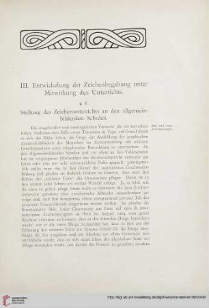 §8. Stellung des Zeichenunterrichts an den allgemeinbildenden Schulen