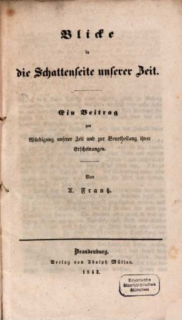 Blicke in die Schattenseite unserer Zeit