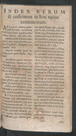 Index Rerum & verborum in hoc opere contentorum