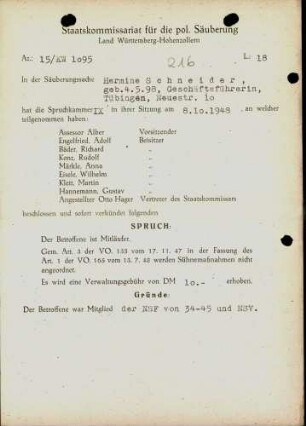 Schneider, Hermine