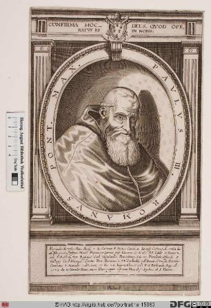 Bildnis Papst Paul III. (Alessandro Farnese) (reg. 13. 10. 1534 - 10. 11. 1549)
