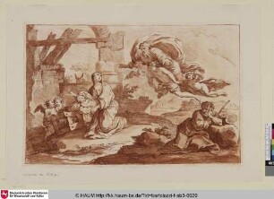 [La S. Vierge et l'enfant Jésus, auxquels le Pére éternel apparait; Die Hl. Jungfrau mit dem Jesuskind, wie ihnen der Gottvater erscheint]