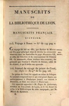 Bibliothèque de Lyon, 2. Manuscrits de la bibliothèque de Lyone. - T. 2. - 1812. - 542 S.