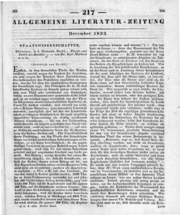 Murhard, K.: Theorie und Politik des Handels. Ein Handbuch für Staatsgelehrte und Geschäftsmänner. T. 1. Theorie des Handels. T. 2. Politik des Handels. Göttingen: Dieterich 1831 (Beschluss von Nr. 216)