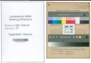 Entnazifizierung Heinrich Eggenstein , geb. 11.02.1899 (Landwirt)