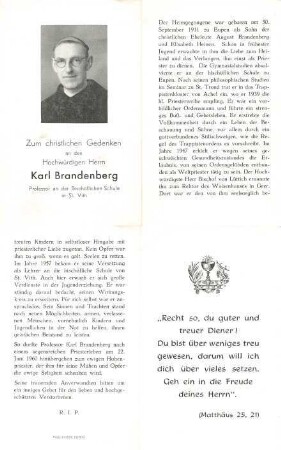 Brandenberg, Karl