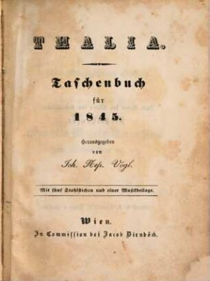 Thalia : Taschenbuch für d. Jahr ..., 1845 = Jg. 32