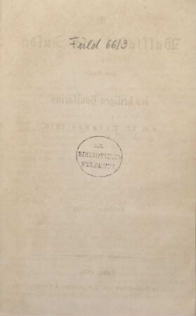 Die Wallfahrt nach Fulda zum Grabe des heiligen Bonifacius am 12. October 1870 : amtlicher Bericht