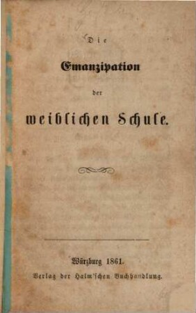 Die Emanzipation der weiblichen Schule