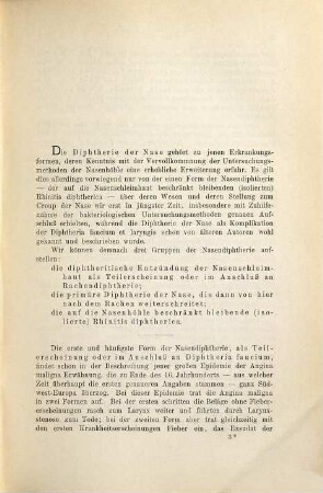 Die Diphtherie der Nase