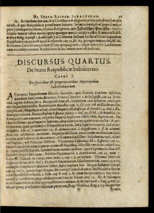 Discursus Quartus. De Statu Reipublicae Subalterno.