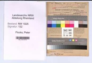 Entnazifizierung Peter Flocks , geb. 18.03.1910 (Postsekretaer)