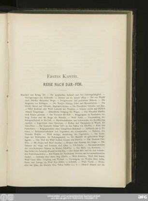 Erstes Kapitel. Reise Nach Dâr-Fôr.