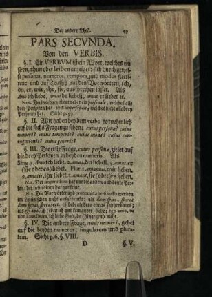 Der andere Theil: Von den Verbis