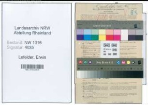 Entnazifizierung Erwin Lefelder , geb. 25.12.1912 (Angestellter)