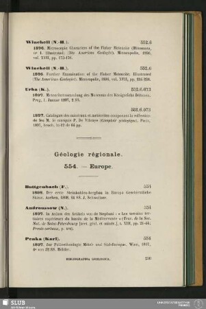 Géologie régionale. 554. - Europe