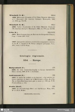 Géologie régionale. 554. - Europe