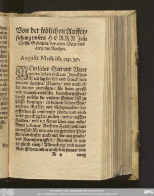 Von der frölichen Aufferstehung unsers Herrn Jesu Christi/ Gebetlein/ der alten Veter vnd Lerer der Kirchen.