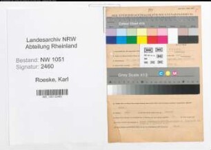Entnazifizierung Karl Roeske , geb. 14.10.1878 (Beamter)