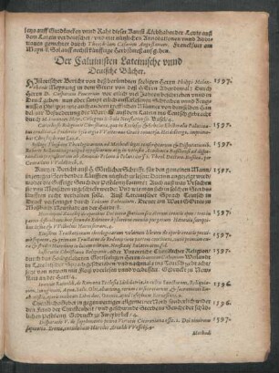Der Calvinisten Lateinische unnd Deutsche Bücher.