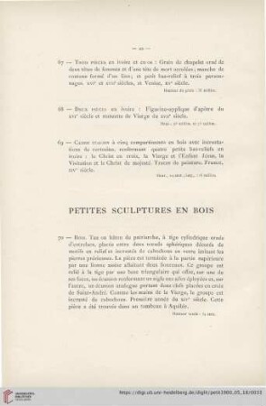 Petites Sculptures en Bois (Nr. 70 - 84)