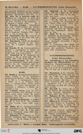 Naturwissenschaften – exakte Wissenschaften (Nr. 954-998)