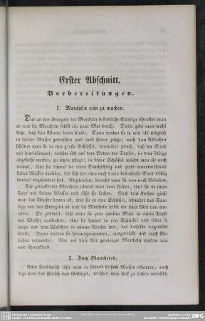 Erster Abschnitt. Vorbereitungen