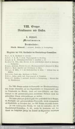 VIII. Gruppe. Metallwaaren und Waffen