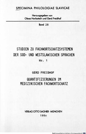 Quantifizierungen im medizinischen Fachwortschatz