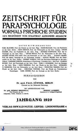 4=56: Zeitschrift für Parapsychologie