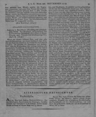 Seckendorf, G. v.: Grundzüge der philosophischen Politik. Leipzig; Altenburg: Brockhaus 1817
